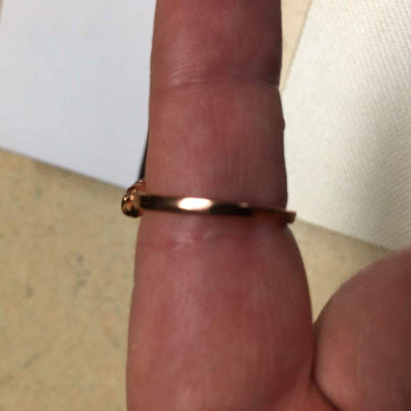 NIB ASHLYNN AVENUE 18K ROSE-GOLD WEAVE RING SIZE 7 - Picture 4 of 6